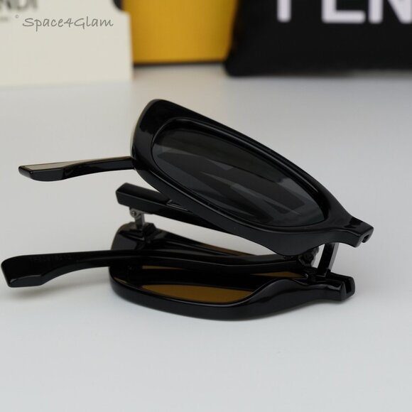 Fendi Women Sunglasses Black Grey Pattern Cat Eye FE40089I 72U FOLDING BRAND NEW main image 4